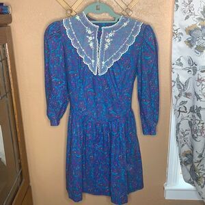 Neiman Marcus Paisley & Lace Vintage Dress Size 14